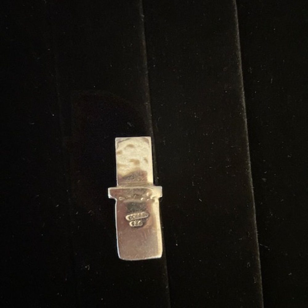 Sterling Silver Black Rectangle Pendant - image 6